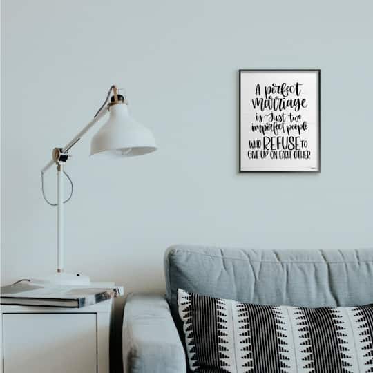 Stupell Industries Perfect Marriage Imperfect People Phrase Love Quote Black Framed Wall Art
